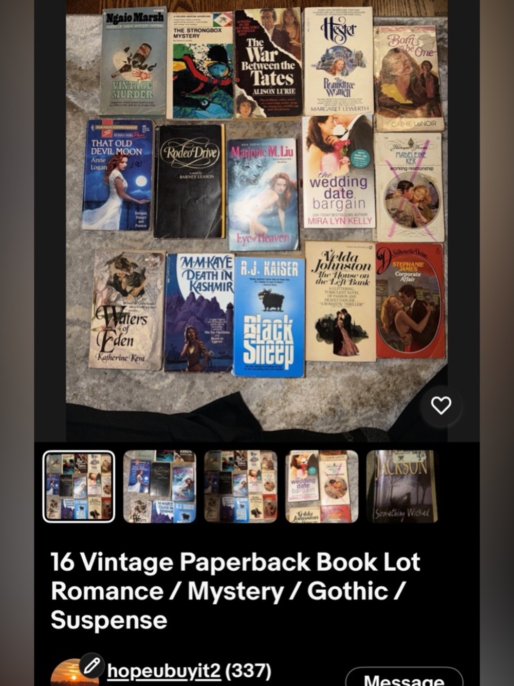 16 Vintage Paperback Romance & Mystery Book Lot - Multicolor Covers